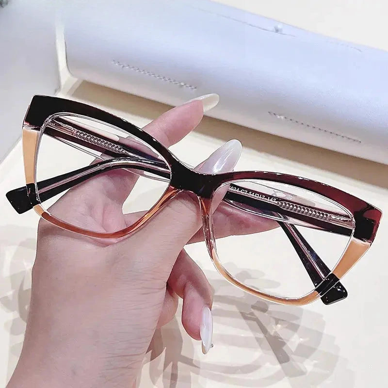 Women's Cat Eye Full Rim Titanium Prescription Glasses 76034 — view 3 | Rx Spectacle