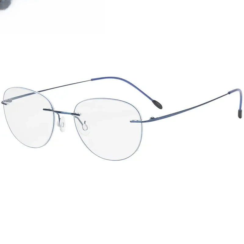 Women's Oval Rimless Titanium Prescription Glasses 318003 — view 1 | Rx Spectacle