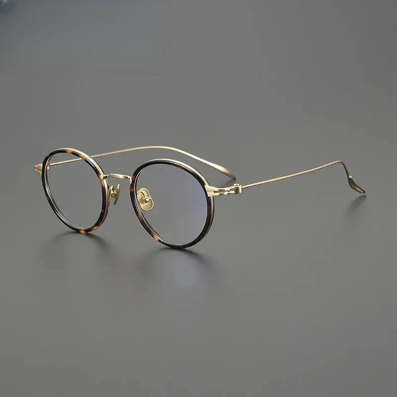 Unisex Round Full Rim Titanium Prescription Glasses Gxyj1552 — view 5 | Rx Spectacle