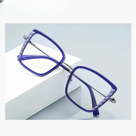 Women's Square Full Rim Titanium Prescription Glasses 31464 — view 1 | Rx Spectacle