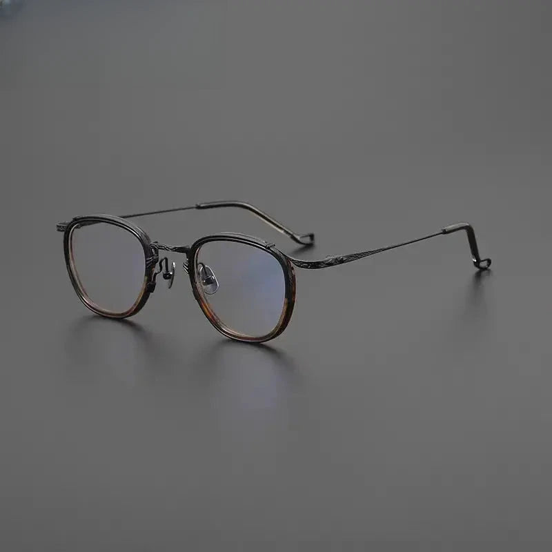 Unisex Square Full Rim Titanium Prescription Glasses 778416 — view 3 | Rx Spectacle