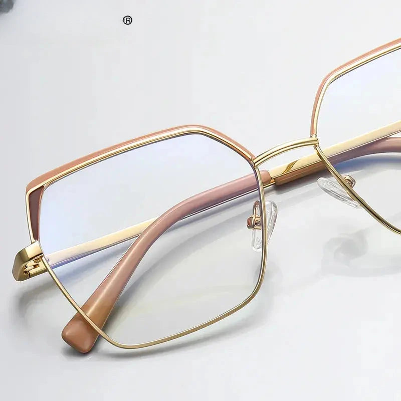 Women's Square Full Rim Alloy Reading Glasses 3102 — view 2 | Rx Spectacle