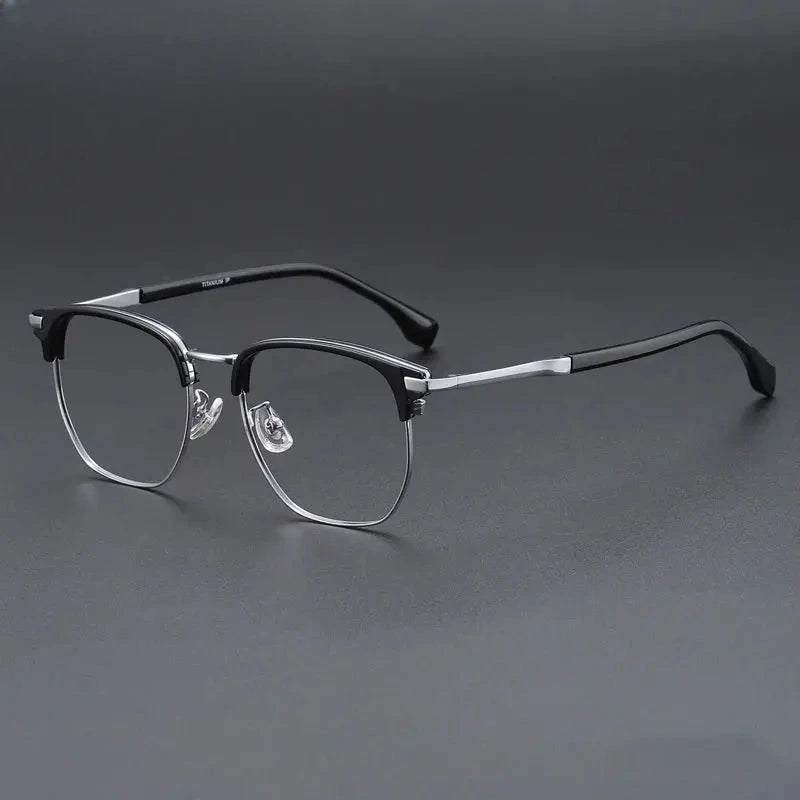 Men's Oval Full Rim Titanium Prescription Glasses 688052 — view 3 | Rx Spectacle