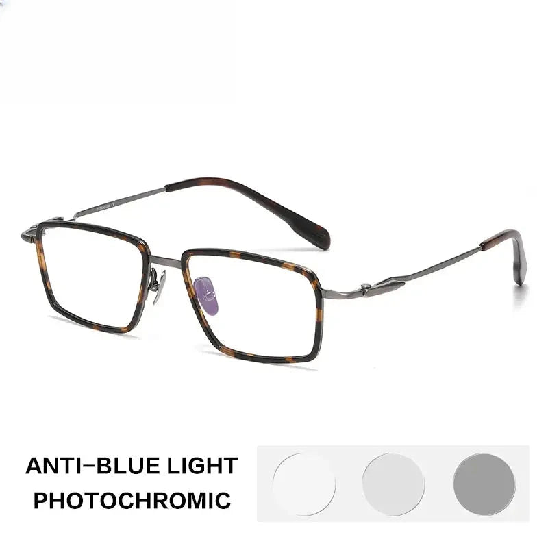 Unisex Square Full Rim Titanium Reading Glasses 840061 — view 4 | Rx Spectacle