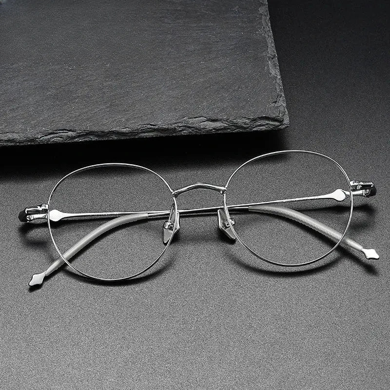 Women's Round Full Rim Titanium Prescription Glasses 369135 — view 1 | Rx Spectacle