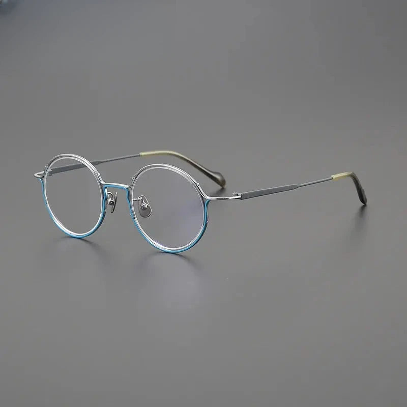 Unisex Round Full Rim Titanium Prescription Glasses Gxyj1561 — view 6 | Rx Spectacle