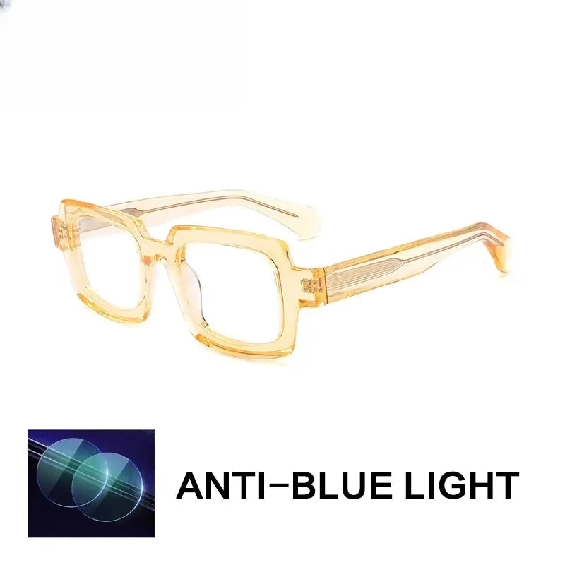 Unisex Square Full Rim Acetate Oversized Reading Glasses 882219 — view 4 | Rx Spectacle