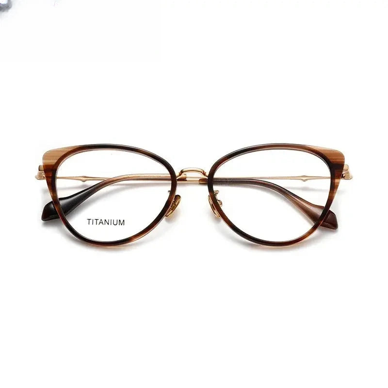 Women's Cat Eye Full Rim Titanium Prescription Glasses 8716660 — view 6 | Rx Spectacle