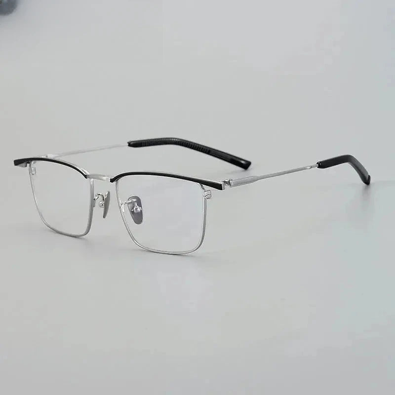 Unisex Browline Full Rim Titanium Oversized Prescription Glasses 881156 — view 6 | Rx Spectacle