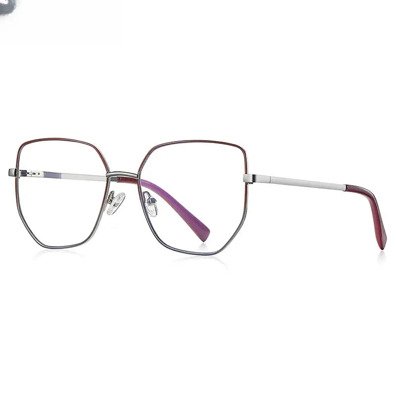 Women's Polygon Full Rim Stainless Steel Reading Glasses 3093 — view 10 | Rx Spectacle