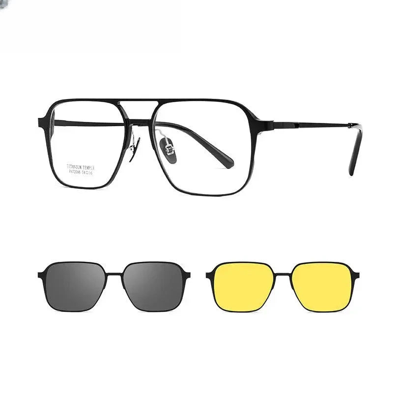 Unisex Square Full Rim Titanium Prescription Glasses 372046 — view 3 | Rx Spectacle