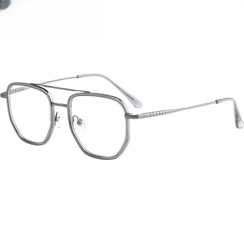 Men's Polygon Full Rim Titanium Double Bridge Prescription Glasses 13613 — view 4 | Rx Spectacle