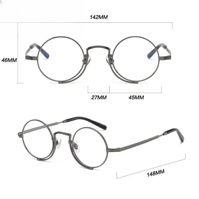 Unisex Round Full Rim Titanium Prescription Glasses Gxyj998 — view 8 | Rx Spectacle
