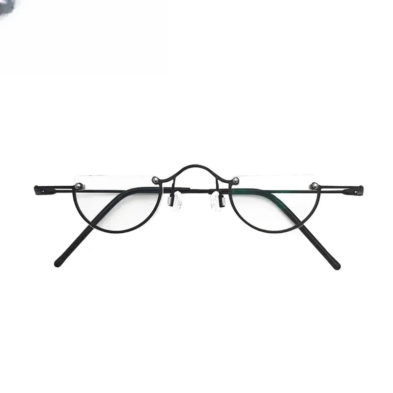 Unisex Round Semi-Rimless Alloy Reading Glasses 71193 — view 2 | Rx Spectacle