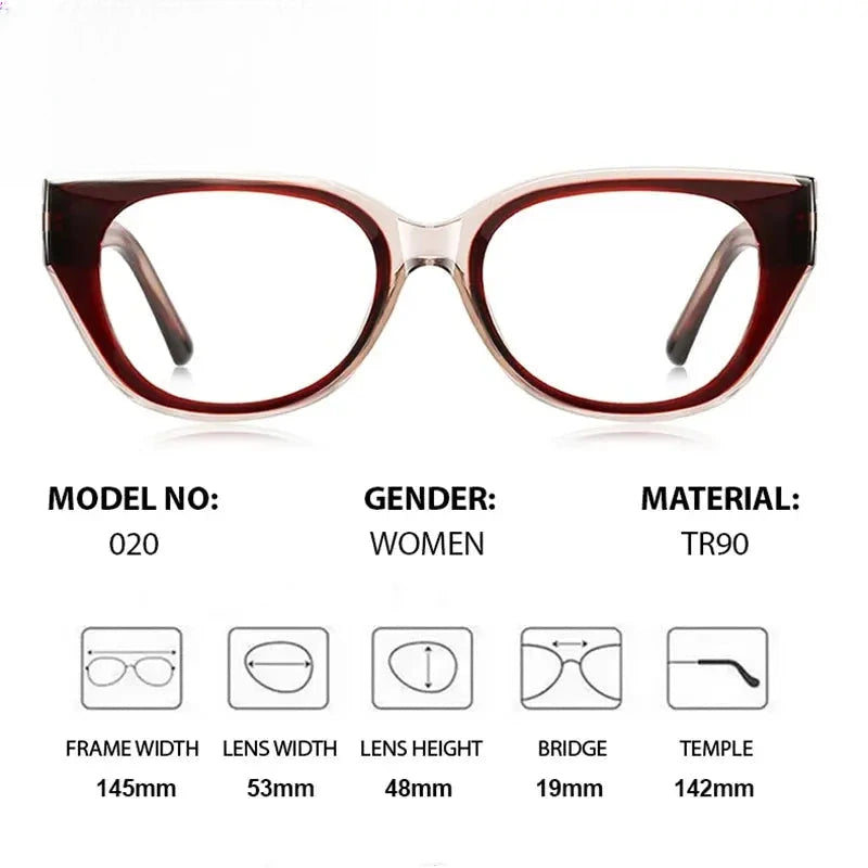 Women's Cat Eye Full Rim TR90 Prescription Glasses 361020 — view 2 | Rx Spectacle