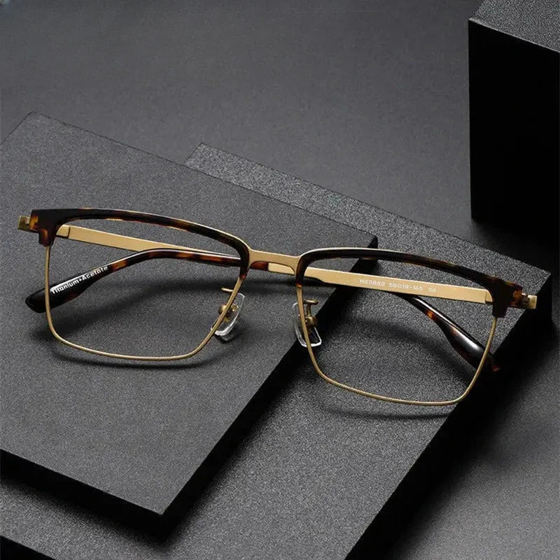 Unisex Square Full Rim Titanium Prescription Glasses 63060 — view 1 | Rx Spectacle