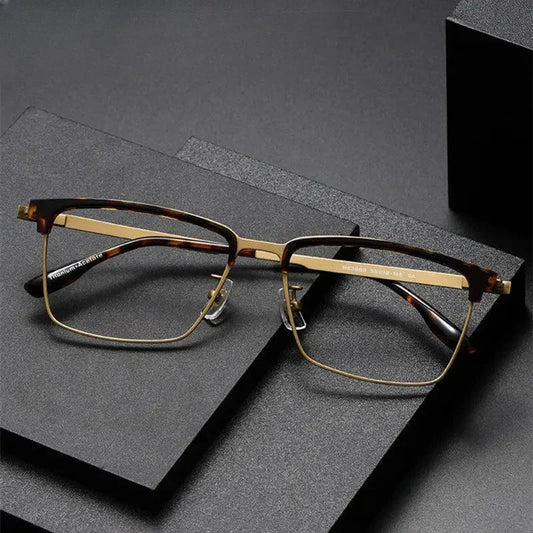 Unisex Square Full Rim Titanium Prescription Glasses 63060 — view 1 | Rx Spectacle