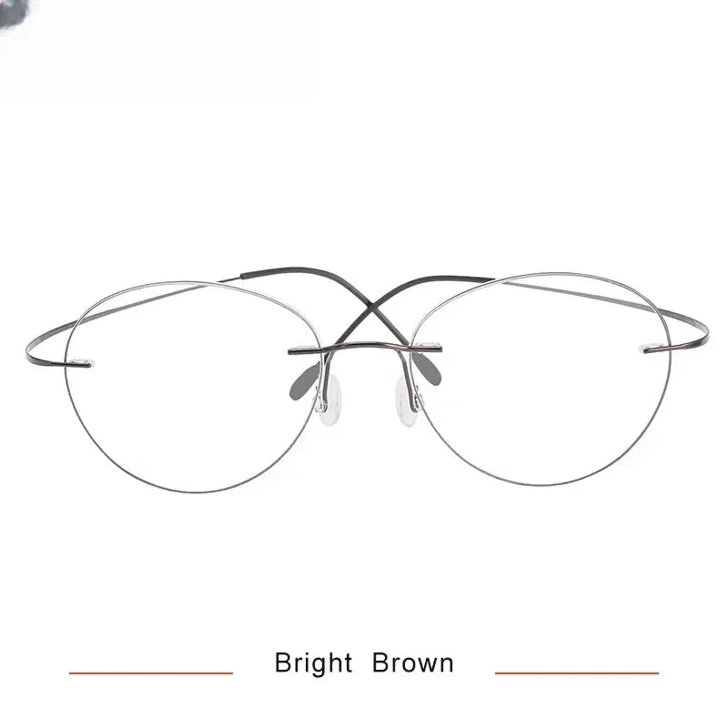 Unisex Oval Rimless Titanium Prescription Glasses 36019 — view 8 | Rx Spectacle