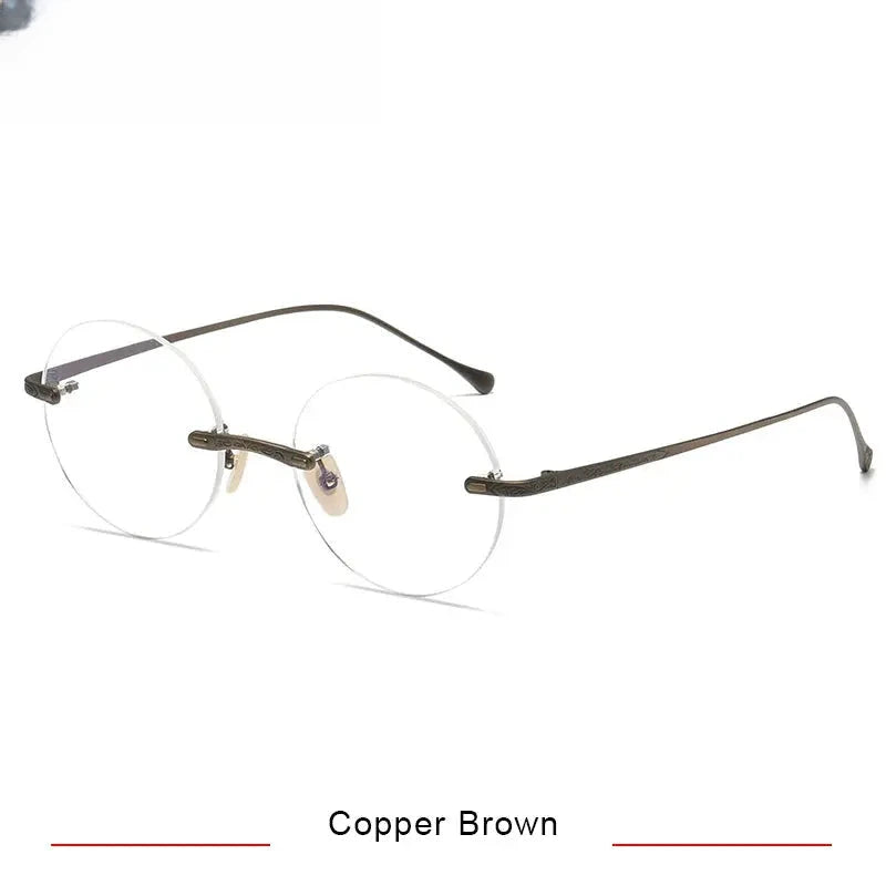 Women's Oval Rimless Titanium Prescription Glasses 35933 — view 6 | Rx Spectacle