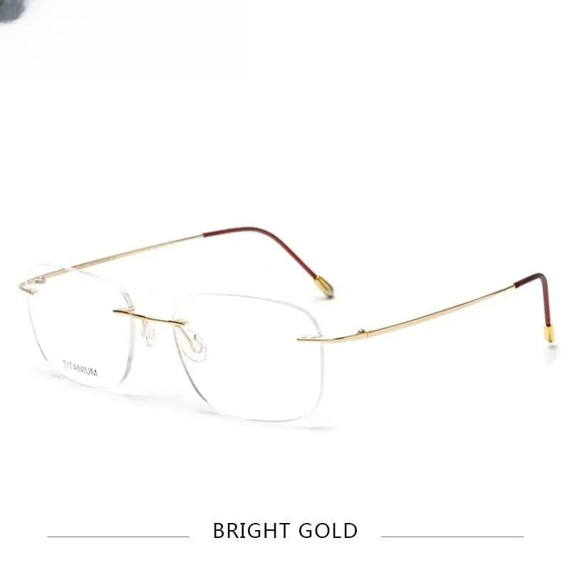 Unisex Square Rimless Titanium Prescription Glasses Kr6010 — view 3 | Rx Spectacle