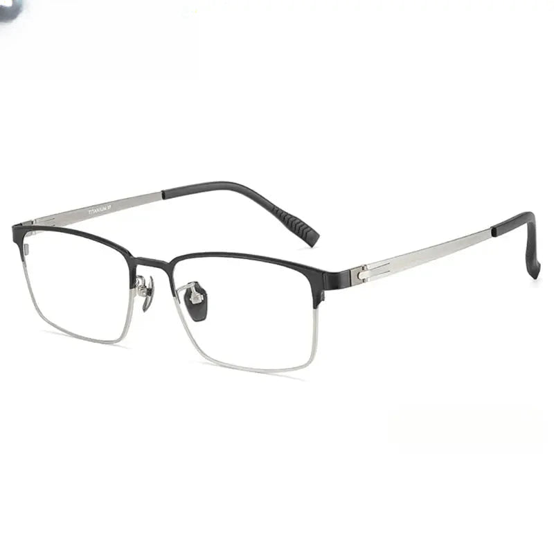 Men's Square Full Rim Titanium Oversized Prescription Glasses 631287 — view 4 | Rx Spectacle