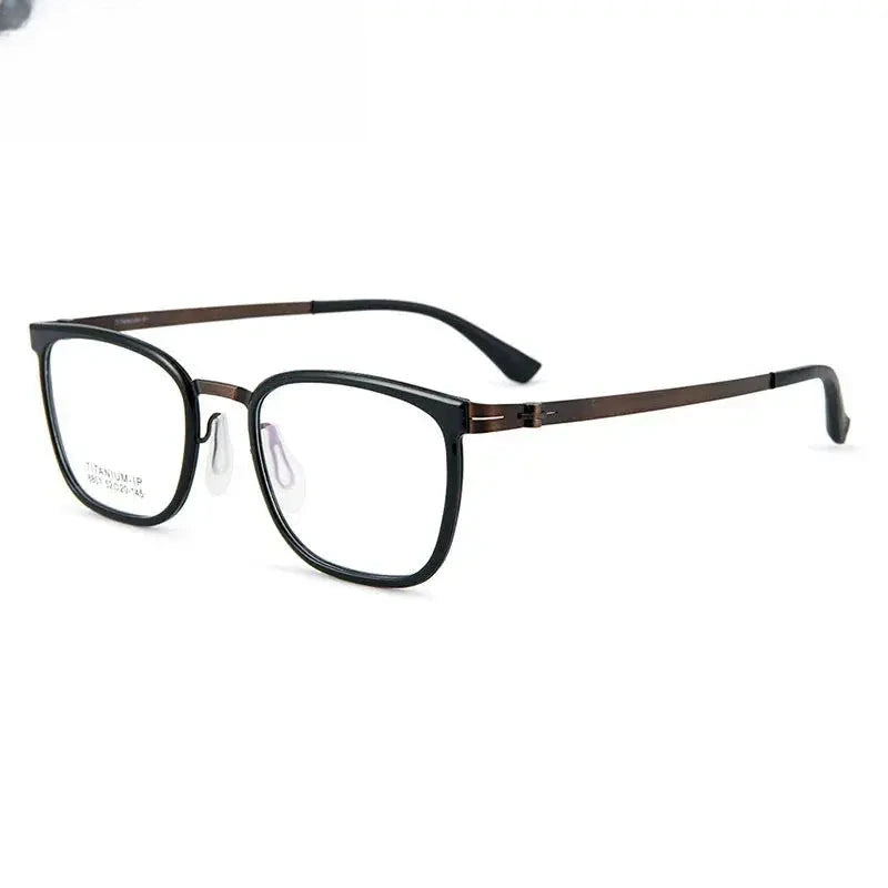 Unisex Square Full Rim Titanium Prescription Glasses 8807 — view 7 | Rx Spectacle