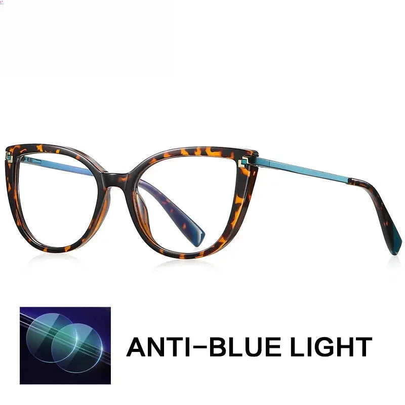 Women's Cat Eye Full Rim Titanium Reading Glasses G2128 — view 4 | Rx Spectacle
