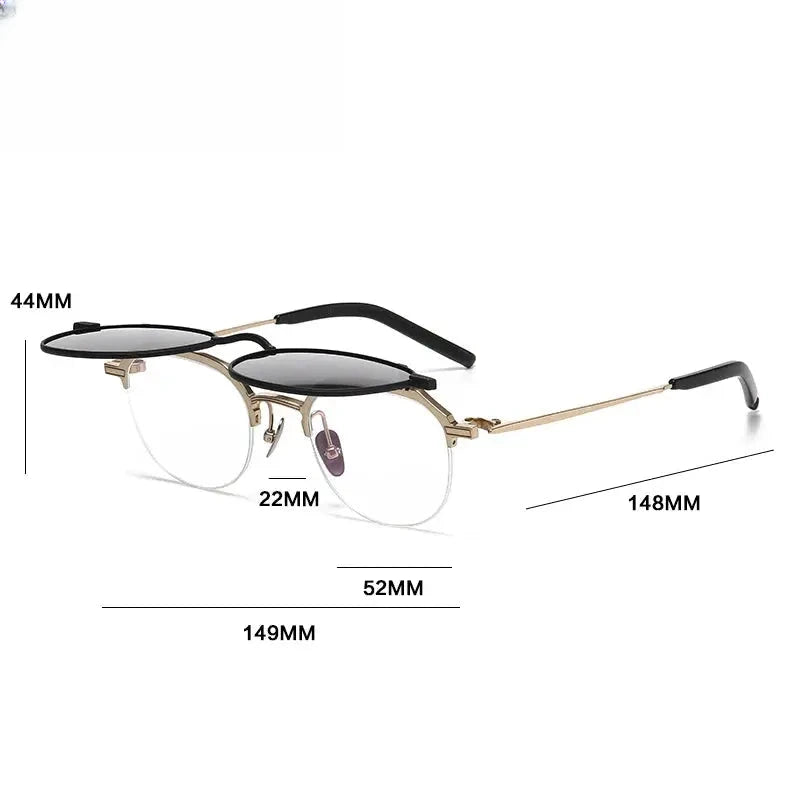 Unisex Square Full Rim Titanium Prescription Glasses G400 — view 2 | Rx Spectacle