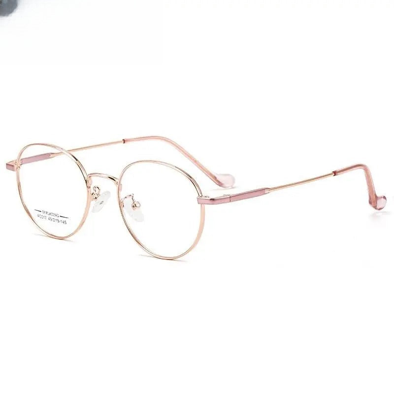 Unisex Oval Full Rim Stainless Steel Prescription Glasses A017 — view 6 | Rx Spectacle