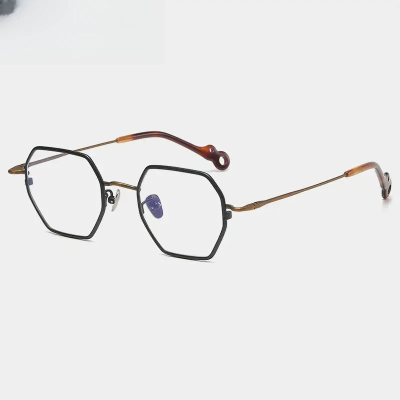 Unisex Square Full Rim Titanium Prescription Glasses 35961 — view 6 | Rx Spectacle