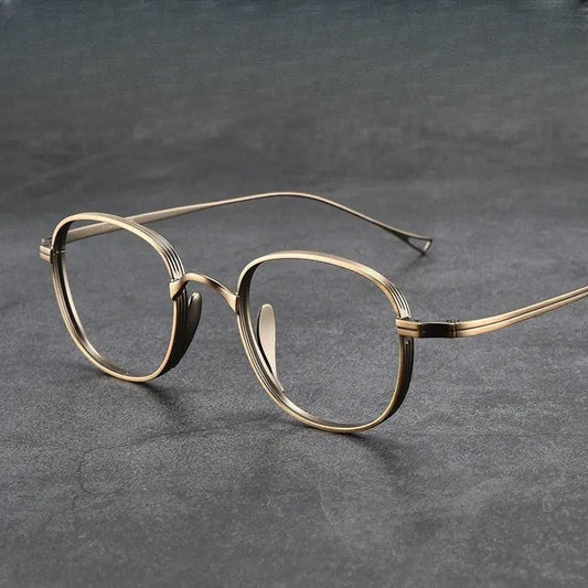 Unisex Round Full Rim Titanium Prescription Glasses 8016 — view 1 | Rx Spectacle
