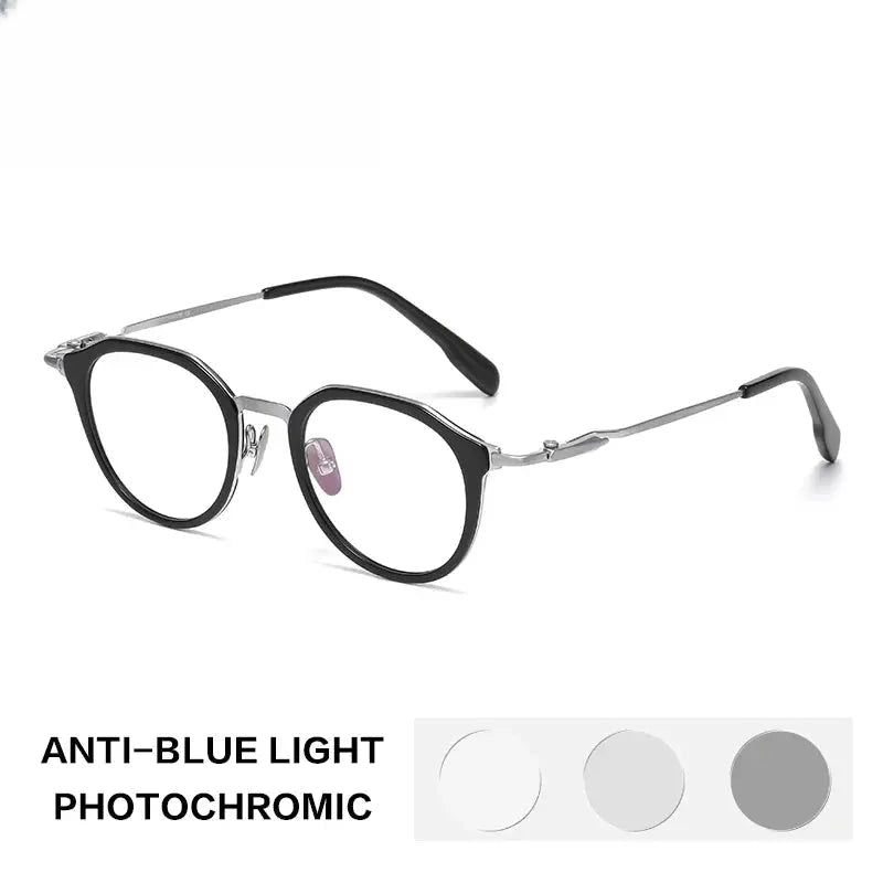 Unisex Oval Full Rim Titanium Reading Glasses 860058 — view 7 | Rx Spectacle