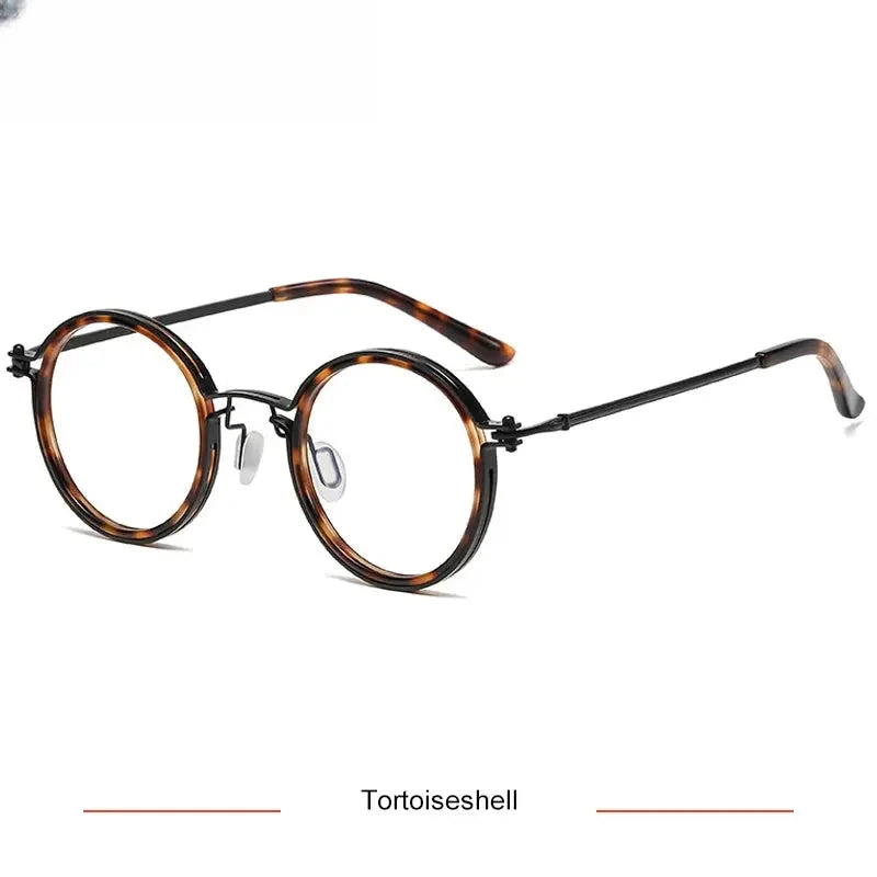 Men's Round Full Rim Titanium Prescription Glasses 55860 — view 3 | Rx Spectacle