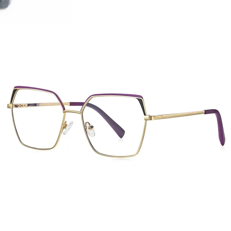 Women's Square Full Rim Alloy Reading Glasses 3102 — view 12 | Rx Spectacle