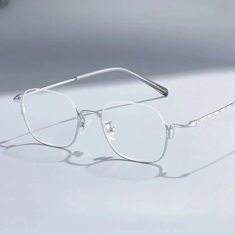 Unisex Square Semi-Rimless Alloy Prescription Glasses 34907 — view 1 | Rx Spectacle