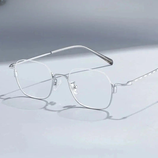 Unisex Square Semi-Rimless Alloy Prescription Glasses 34907 — view 1 | Rx Spectacle