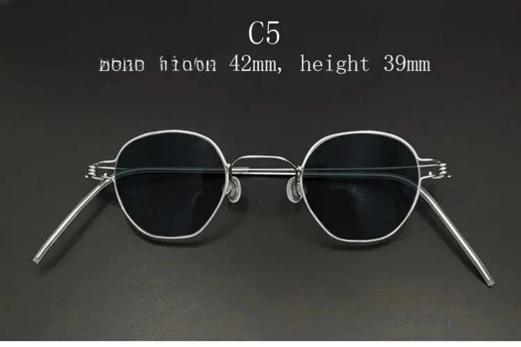 Unisex Polygon Full Rim Stainless Steel Prescription Glasses Y13840 — view 11 | Rx Spectacle