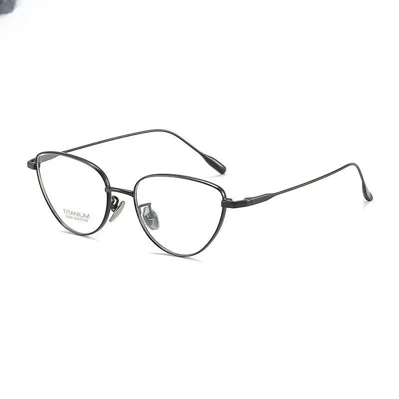 Women's Cat Eye Full Rim Titanium Prescription Glasses 303038 — view 3 | Rx Spectacle