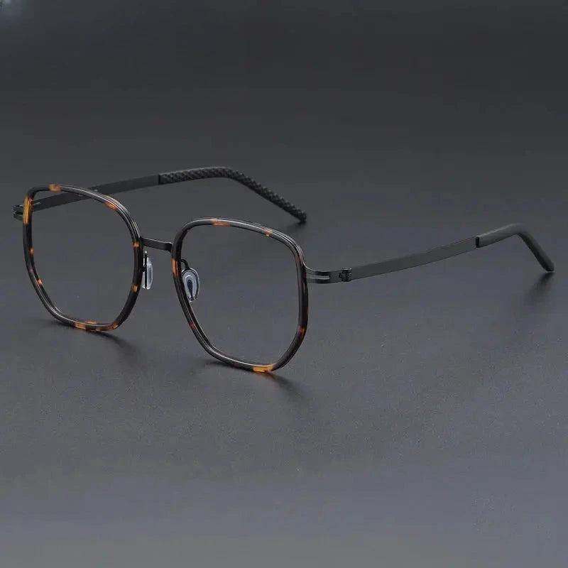 Men's Polygon Full Rim Titanium Oversized Prescription Glasses 698013 — view 6 | Rx Spectacle