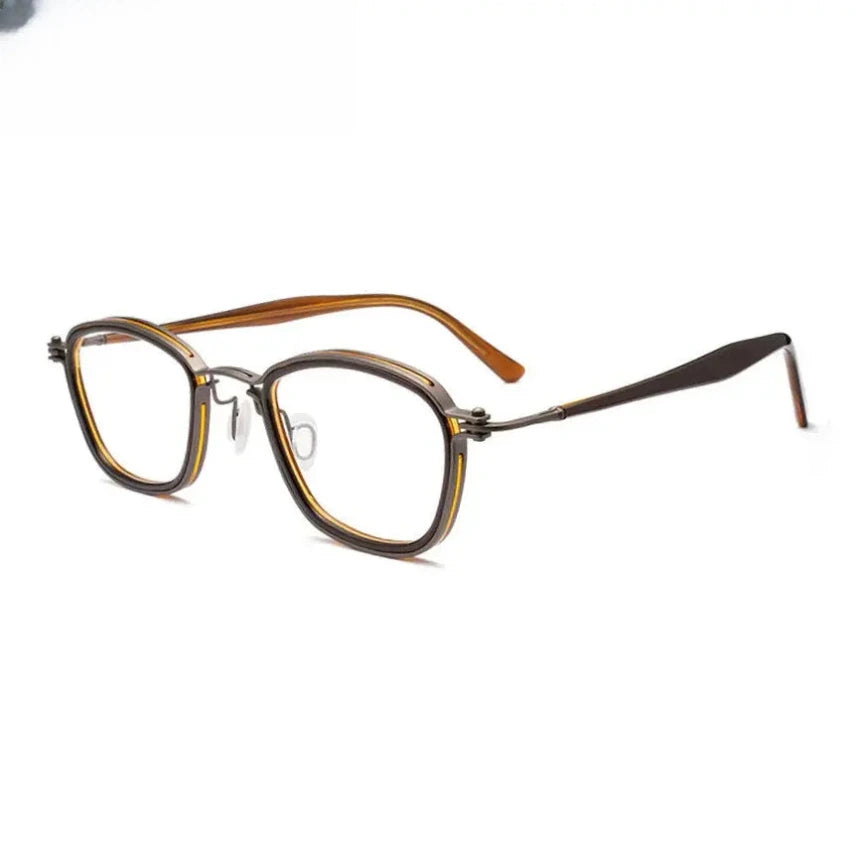 Unisex Square Full Rim Titanium Prescription Glasses 795861 — view 4 | Rx Spectacle