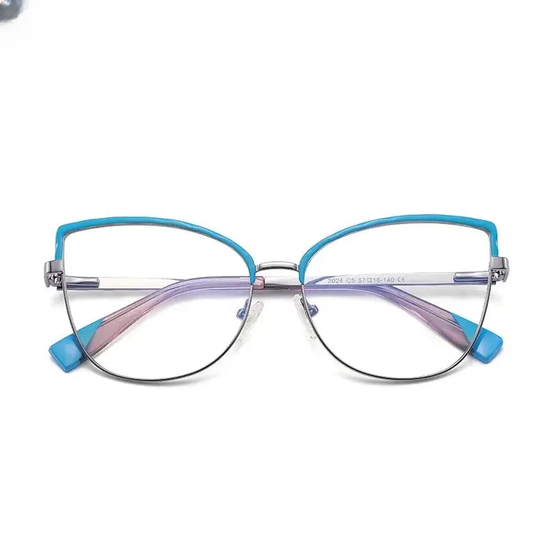 Women's Butterfly Full Rim Alloy Reading Glasses 3024 — view 7 | Rx Spectacle