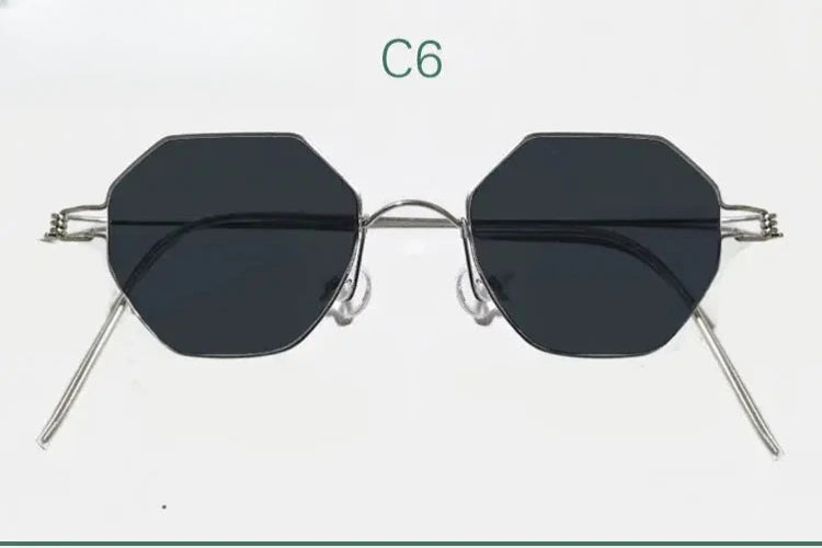 Unisex Polygon Full Rim Stainless Steel Prescription Glasses 14134 — view 4 | Rx Spectacle