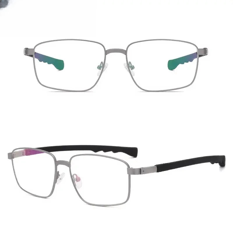 Men's Square Full Rim Alloy Sports Glasses 403076 — view 6 | Rx Spectacle