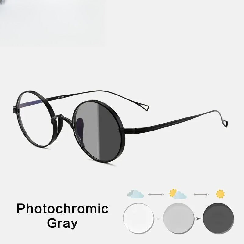 Unisex Round Full Rim Titanium Prescription Glasses Gxyj02 — view 3 | Rx Spectacle