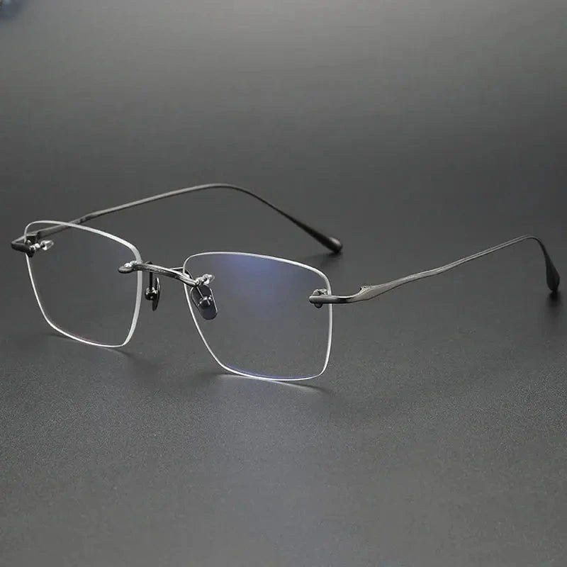 Men's Polygon Rimless Titanium Prescription Glasses 480954 — view 4 | Rx Spectacle