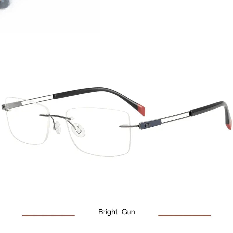 Women's Square Rimless Titanium Screwless Prescription Glasses 315006 — view 3 | Rx Spectacle