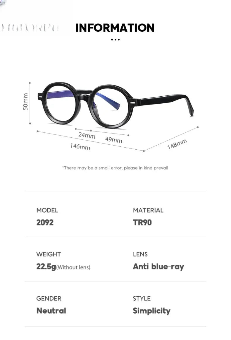 Unisex Round Full Rim Titanium Reading Glasses 2092 — view 13 | Rx Spectacle