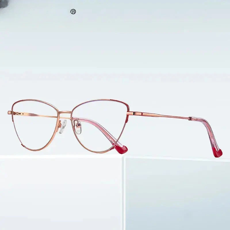 Women's Cat Eye Full Rim Titanium Reading Glasses 3030 — view 3 | Rx Spectacle