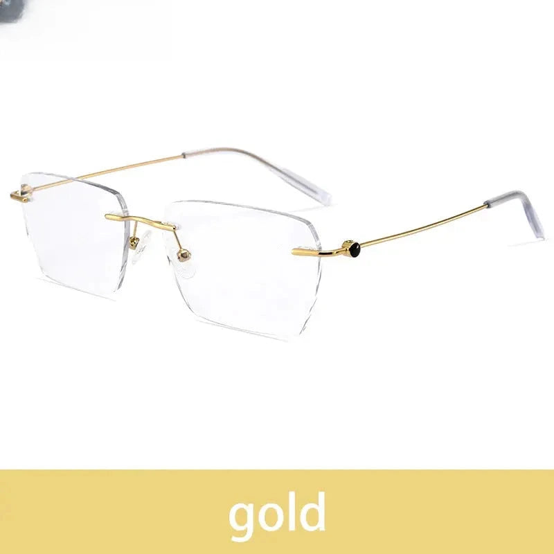 Unisex Square Rimless Titanium Reading Glasses V0620 — view 9 | Rx Spectacle