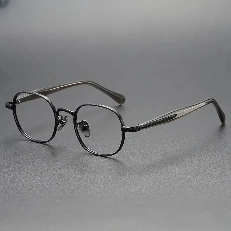 Women's Square Full Rim Titanium Prescription Glasses 641465 — view 6 | Rx Spectacle